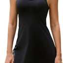 Tennis Dress for Women with Built-in Shorts & Pockets Athletic Golf Dress for Exercise Sports (Large, Black)