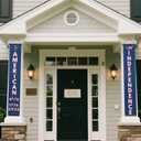 4th of July Decorations Outdoor, Patriotic Porch Banners for Independence Day, 250th Anniversary 1776-2026 Hanging Signs, American Independence Front Door Decor, USA Birthday Decorations Indoor Outdoor, 2 Pack