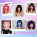 Bob Wig, 14 Inch Black Mixed Brown Short Bob Wigs with Bangs for Women Girls, Loose Wavy Hair Shoulder Length Synthetic Bob Wig for Cosplay Daily Party Use, Adjustable Straps Wigs with Wig Cap