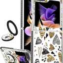 Toycamp for Samsung Galaxy Z Flip 5 Case with Ring Holder, Cute Heart Graffiti Designed Fun Funny Shockproof Protective Designer Phone Cases for z flip 5 for Women Girls Boys Teens Kids