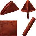 Honellaty Rust Square Napkin, Spillproof & Wrinkle Resistant, Elegant Jacquard Damask Napkin for Dining, Autumn, Harvest, Thanksgiving, 4 Pieces(20x20 Inches)