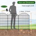 FOREHOGAR Metal Garden Fence 42in (H) x 23.3ft (L), 10 Panels + 11 Stakes Dog Fence Border Fence Animal Barrier, No Dig Garden Fencing for Yard Flower Bed Lawn Patio Outdoor, CTW4210 Black