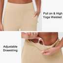 25"/27" Womens Golf Pants Stretch Travel Ankle Cropped Pant High Waist with Zipper Pockets 7/8 Work Business Casual (X-Small, Khaki)