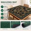 Black and Gold Sea Wave Dragon Mahjong Mat 31.5"x31.5", Oriental Traditional Japanese Non-Slip Mahjong Mat Accessories for Dominoes Poker Card Board and Tile Games Gifts