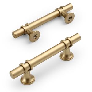 Amerdeco 10 Pack Matte Gold Cabinet Pulls 3 Inch(76MM) Hole Centers Kitchen Cabinet Handles Cabinets Hardware Drawer Pulls ZH0058