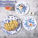 Kochorie 36 Pieces White & Blue Floral Disposable Plastic Plates, 10.25" and 7.5" Dinner and Dessert Plates Serving Dish Tray Heavy Duty Party Tableware Supplies for Weddings Birthdays