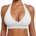 YEOREO LuxFlow Cross Over Workout Halter Sports Bra for Women Backless Gym Bra Padded M