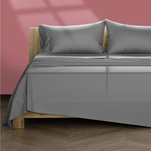 TEXAS LINEN CO. Egyptian Cotton Split King Sheet Set - 600 Thread Count 5 PC Silver Sheets for Adjustable Bed, Extra Long Staple Soft Cooling Sheets, Luxury Hotel Sheets, 16" Deep Pocket Bedsheet