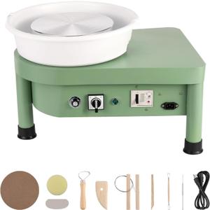Huanyu Pottery Wheel 10" with Manual Switch(No Foot Pedal), Electric Ceramic Machine with Detachable Basin Art Clay DIY Sculpting Tool Kit