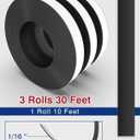 Magnetic Tape 3 Rolls 30Ft Flexible Magnet Strips with Strong Adhesive Backing (Each 10 Feet x 1/16" Thick x 1/2" Wide) Anisotropic Magnetic Roll