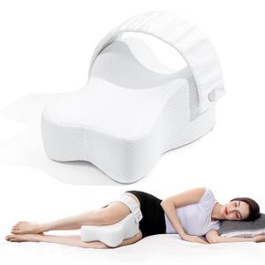 UJPFEO Knee Pillow for Side Sleepers,Leg Pillows for Sciatica,Knees,HIPS,Joints Between Legs,Back Pain Relief When Side Sleeping Spine Alignment Support for Knee Surgery Recovery,Removable Strap