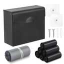 2 x Sanitary Napkin Disposal Receptacle with Hygiene Disposal Bags and Trash Bag,9.4x7.8x3.5 inches Stainless Steel Wall Mounted Feminine Hygiene Disposal Trash Can Bin for Bathroom,Office (Black)