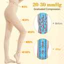 Medical Compression Tights Women, 20-30 mmHg Graduated Compression Pantyhose Men, Footless Compression Stockings, High Waist Compression Leggings, Support Hose for Varicose Veins, Edema, Dvt, M