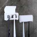 Patelai 2 Pcs Toothbrush Holder Wall Mounted with Cover,2 Slots Self Adhesive Electric Toothbrushes Storage Organizer for Dorm Bathrooms Cabinet and Shower