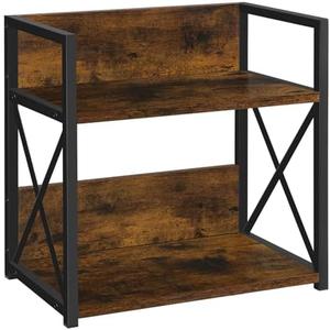 YINMIT Countertop Shelf Organizer,Coffee Bar Accessories,Spice Rack,Coffee Counter Shelf,2 Tier Coffee Organizer Station for Mugs,Cups,Cream,Syrup(Rustic Brown, Medium)
