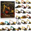 Heavy Equipment Advent Calendar 2025, 24 Days Mini Die-Cast Construction Models, Christmas Countdown with Excavator, Surprise Gift for Collectors & Builders Christmas for Boys Girls