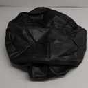 Louis Donn Unstuffed Pouf Ottoman footrest Cover only Black Waterproof Faux leatehr Easy Cleaning for Camping Hiking Reading Books Pet Kid Gift Storage Clothes Reading Room (Only Cover) (St127-black)