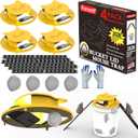 2026 Optimized Upgrade Mouse Rat Trap Bucket Lid-Metal Bait Cage-AutoReset-Fit 5 Gal Bucket (Yellow - 4 Pack, Extreme Value with Free Hand Glove)