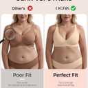 OEAK Womens Deep V Bras Wireless Comfortable Bra Supportive No Underwire Bras Tshirt Push Up Bralettes Plunge Seamless Bra