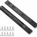 Ravinte 16 Inch Soft Close Drawer Slides 1 Pairs 2 Pack Black Full Extension Ball Bearing Drawer Glide Side Mount