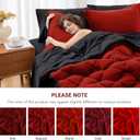 MUXHOMO 7 Pieces Queen Comforter Set, Reversible Bed in a Bag Queen Size, All Season Bedding Set with Comforter, Flat Sheet, Fitted Sheet, Pillowcases & Shams, Red & Black