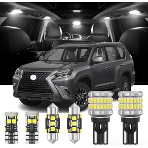 20 Pieces Interior LED Light Kit + Back Up Bulb Reverse Lights for Lexus GX460 2010-2020/Toyota Land Cruiser Prado 150 2010-2020 (3.5L/4.0LLED Backup Light + Interior Bulb Package, Install Tool