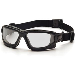 PYRAMEX I-Force Sporty Dual Pane Anti-Fog Goggle, Black Frame/Clear Anti-Fog Lens