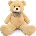 MaoGoLan Giant Teddy Bear 4 Feet,Adorable and Cuddly Big Bear Stuffed Animal 47", Classic Teddy Bear Plush Gift Decoration for Baby Shower,Party,Birthday,Valentines Day,Tan (Brown)