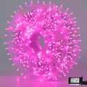 YEGUO Valentines Day Pink String Lights Indoor, 165ft 500 LED Christmas Lights Outdoor Waterproof, 8 Modes Clear Wire Fairy Light Plug in for Party Tree Wedding Xmas