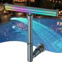 UIRWAY Solar Pool Fountain F5 Pro, Dual Light Strip 52 Ultra-Bright LEDs Unique Design, 10 Colors Pool Lights with 4 Modes, Remote Control, Adjustable Spray, Pool Fountain for Above & Inground Pools