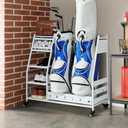 Lauren&Harold Golf Bag Organizer Garage Storage, Golf Storage Rack Stand Fits 2 Golf Bags, Golf Clubs and Other Golfing Equipment Accessories, Golf Organizer for Garage, Club, Shed, Basement