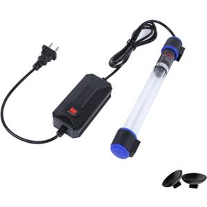 11W UVC Aquarium Light for Fish Tank and Pond  Quartz Tube Waterproof UV Lamp, Water Clarifier for Clearer Water (Switch)
