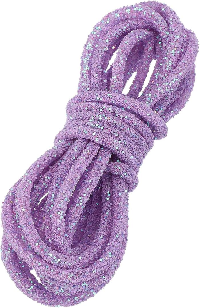 PATIKIL Sequins Rope, 5.5 Yard 6mm Sequins Rhinestone Tube Cord for Wedding Dresses Earring Costume Clothing Shoes Jewelry DIY Crafts Making Accessory, Light Purple