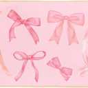 Coquette Pink Bow Welcome Mat Floor Mats, Pink Kitchen Bathroom Doormat, Indoor Front Door Bathroom Bow Decor, Gifts for Teen Girls, 30 x 16 Inch