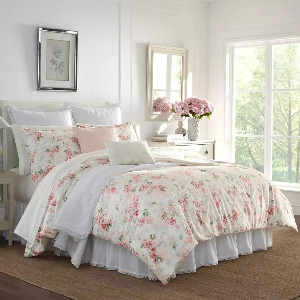 Twin Size Comforter Set, Abstract Watercolor Flowers Floral Plant Lightweight Bedding Set for All Seasons, Soft Fluffy Quilt  for Bedroom Bed Decor (Twin (68"x90"))