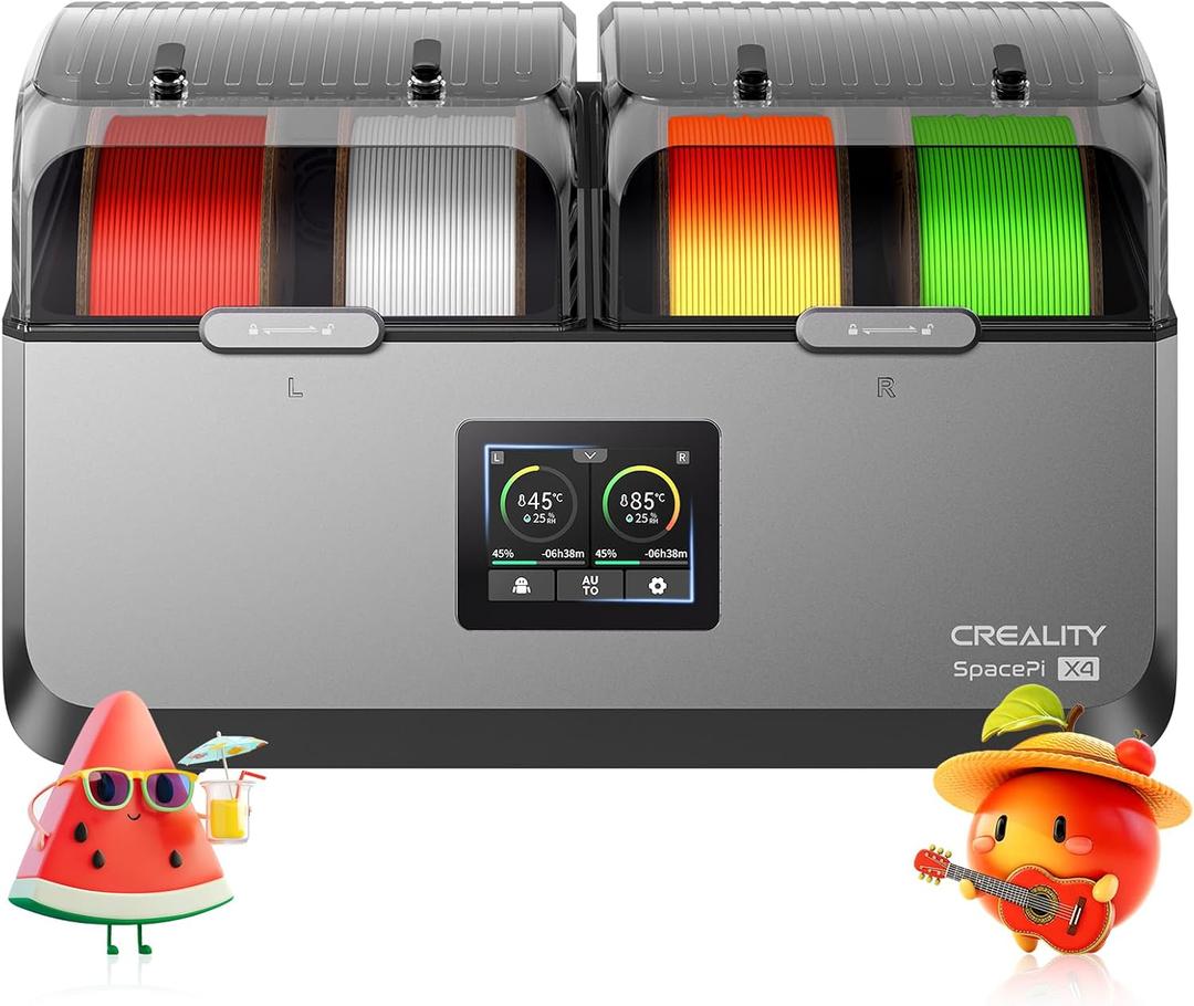 Official Creality Filament Dryer 4 Spools Mothers Day Gifts, Space Pi X4 Filament Storage Box, 85 Max Temperature, Dual Independent Heating Chambers, Power Saving for PLA PETG ABS TPU ASA PC PA PAHT