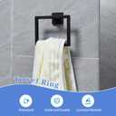 10pcs Bathroom Hardware Set, 24in Towel Bar Set, Including Square Towel Bar Square Towel Ring Toilet Paper Holder Towel Hooks, Set SUS304 Stainless Steel, Wall Mounted