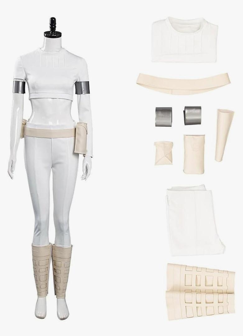 Adult Queen Padme Costume Women Padme Amidala Cosplay White Wars Suit Halloween Outfits Medium 