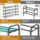 Hleelomi 4-Tier Metal Expandable Shoe Rack for Closet and Entryway, Black, 9.44"D x 30.7"W x 22.83"H