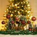 Christmas Ball Ornaments Brown Christmas Tree Decorations with Hang Rope-36pcs Shatterproof Christmas Ornaments Set with 6 Styles in 3 Sizes(Small Medium Large)