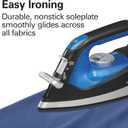 Hamilton Beach 2-in-1 Steam Iron for Clothes and Garment Steamer with 5 Temperature Settings, Nonstick Soleplate, 1200 Watts, 8 Cord, Black & Blue (14525F)