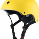 Skateboard Bike Helmet, Lightweight Adjustable, Multi-Sport for Bicycle Skate Scooter, 3 Sizes for Adult Youth & Kids (Large: 57-61 cm / 22.4"-24", Matte Yellow)