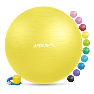 APEXUP Yoga Ball Exercise Ball Anti Slip Heavy Duty for Fitness, Balance & Core Workout Yellow APEXUP Yoga Ball Exercise Ball Anti Slip Heavy Duty for Fitness, Balance & Core Workout Yellow