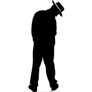 Cardboard People Gangster Silhouette Life Size Cardboard Cutout Standup, One Size