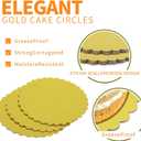 120 Pack 6 Inch Disposable Gold Cake Boards, Round Cake Circle Base Boards, Cake Plate Scalloped Bases Coated Cake Boards Circle Cake Trays for Cake Dessert Party Supplies