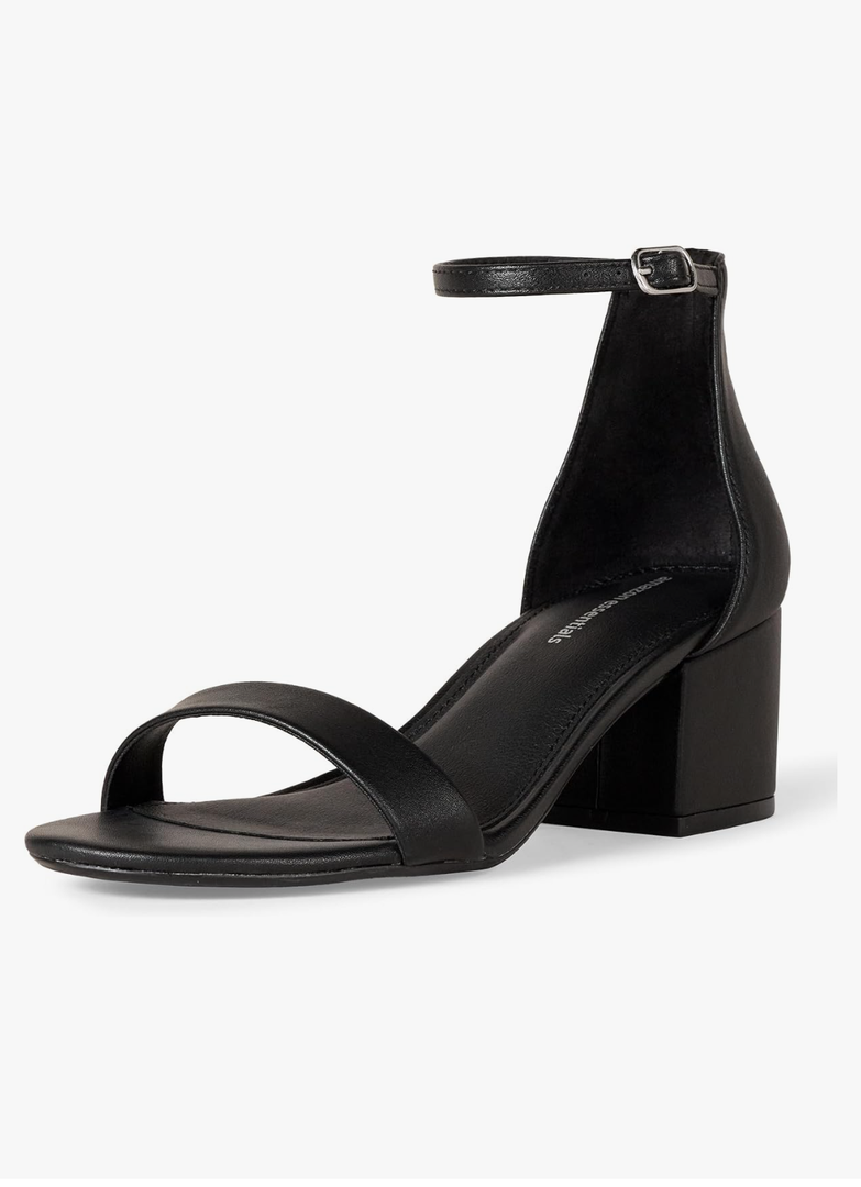 Amazon Essentials Women's Two Strap Heeled Sandal, 10w