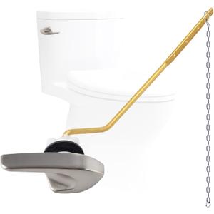 Hygie Rinse Metal Side Mount Toilet Handle Replacement Kit Compatible with Kohler K-GP30324-CP/Glacier Bay Toilet with 1pc Flapper Chain, Toilet Flusher Lever, Brushed Nickel