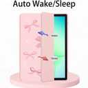 Case for Samsung Galaxy Tab A11+ Plus 11 Inch 2026 / A9+ Plus 2023, Slim Shockproof Clear Transparent Back Protective Cover with Pen Holder,Auto Wake/Sleep, Pink