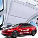 OIXULI 2025 2026 Tesla Model Y Juniper Roof Sunshade - Precision Fit for Near-Zero Gaps & Resists Sagging, Nano Ice-Crystal Heat Insulation Foldable Sunroof Cover, 2PCS Interior Gray