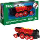 BRIO World Mighty Red Action Locomotive - Battery-operated Toy Train for Wooden Track - Motorized Train with Light & Sound - Compatible with All BRIO Railway Sets - Interactive Play - Kids Ages 3 & Up